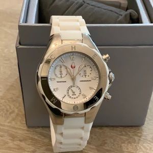 Michele 'Tahitian Jelly Bean' Silicone Strap Watch